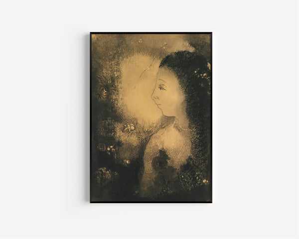 Odilon Redon — Profile of a Woman with Flowers | Symbolist Art Print