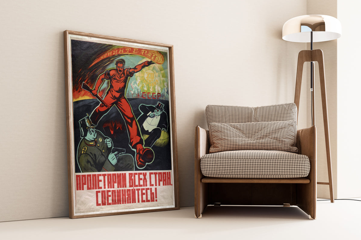 Proletarians of All Countries, Unite! Twelve Years of October | Vintage Soviet Propaganda Poster Print