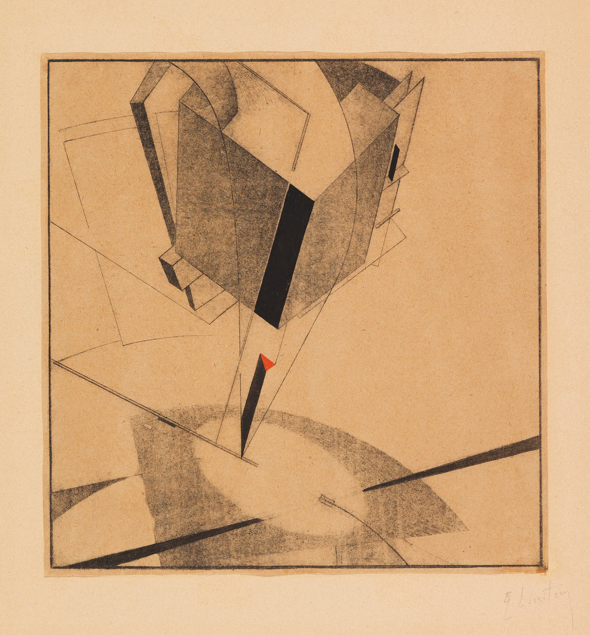 El Lissitzky — Proun 5A | Constructivist Lithograph Print