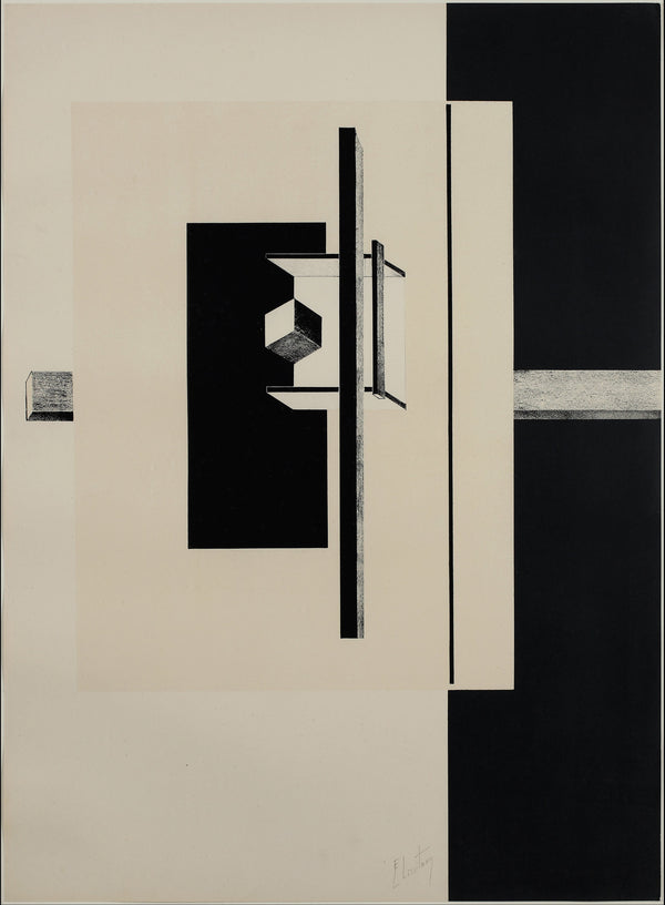 El Lissitzky — Proun Portfolio: Black Band and Cube | Constructivist Lithograph Print