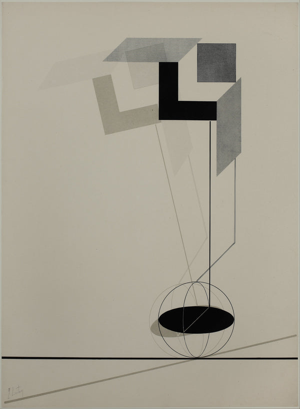 El Lissitzky — Proun Portfolio: Grey Planes over a Black Ellipse | Constructivist Lithograph Print