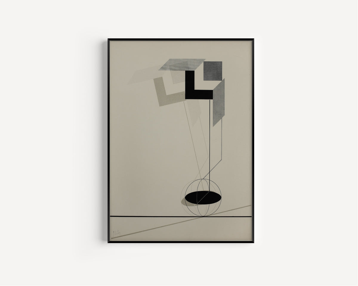 El Lissitzky — Proun Portfolio: Grey Planes over a Black Ellipse | Constructivist Lithograph Print