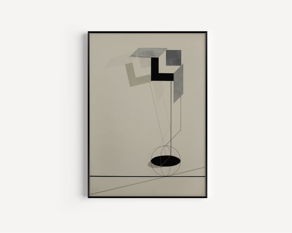 El Lissitzky — Proun Portfolio: Grey Planes over a Black Ellipse | Constructivist Lithograph Print