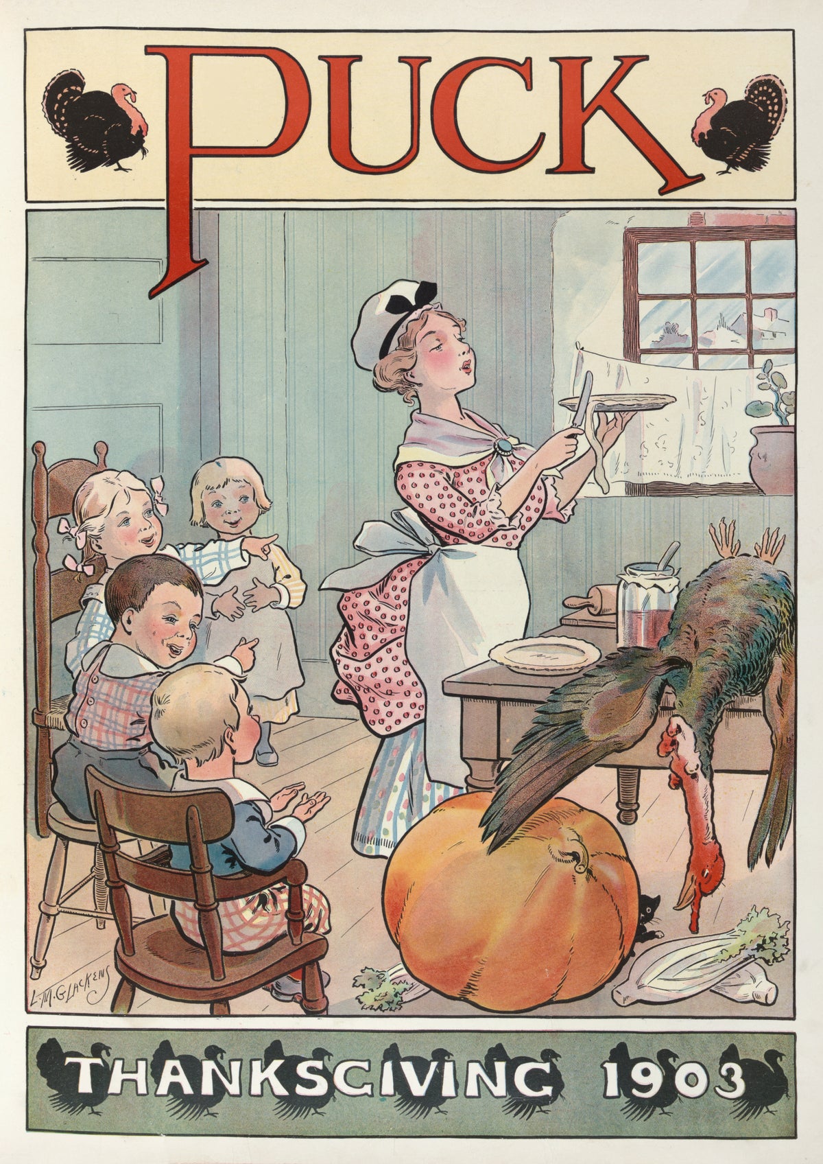 Louis Glackens — Puck, Thanksgiving 1903 | Vintage Thanksgiving Print