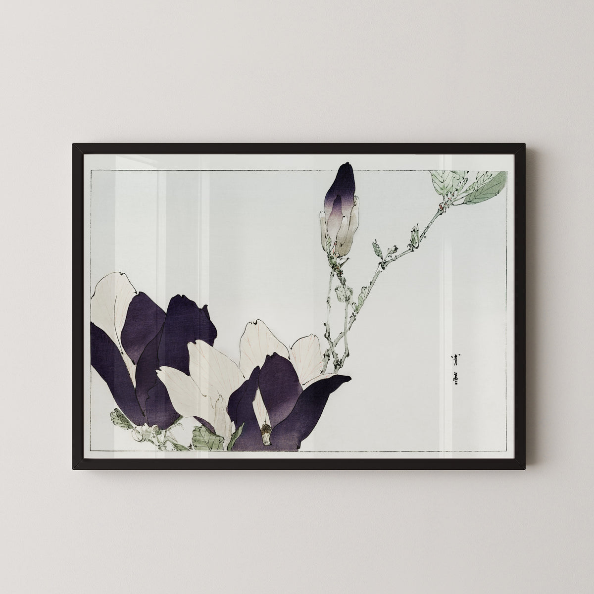 Watanabe Seitei — Purple magnolia | Japanese Bird & Flower Woodblock Print