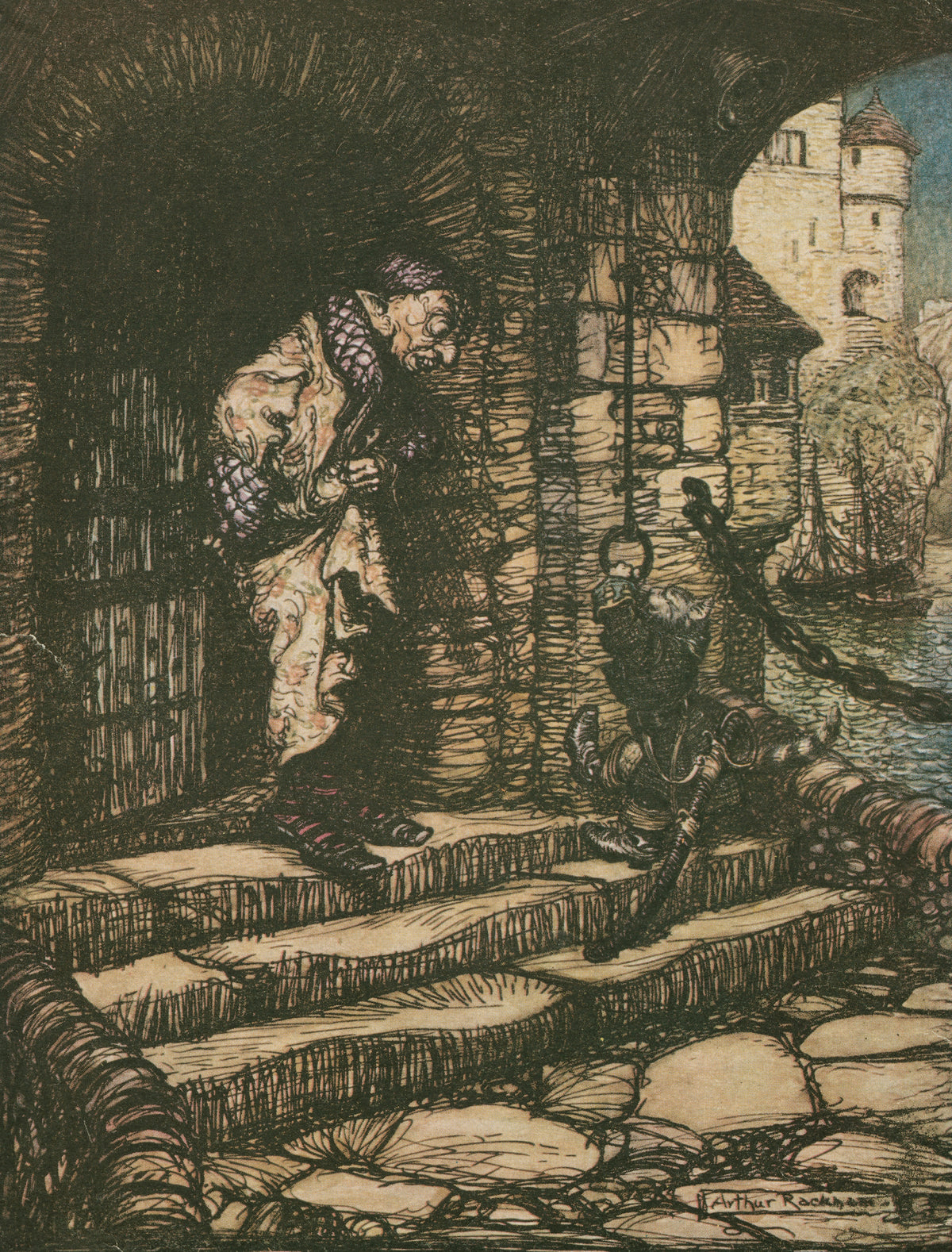 Arthur Rackham — Puss in Boots | Fairy Tale Illustration Print