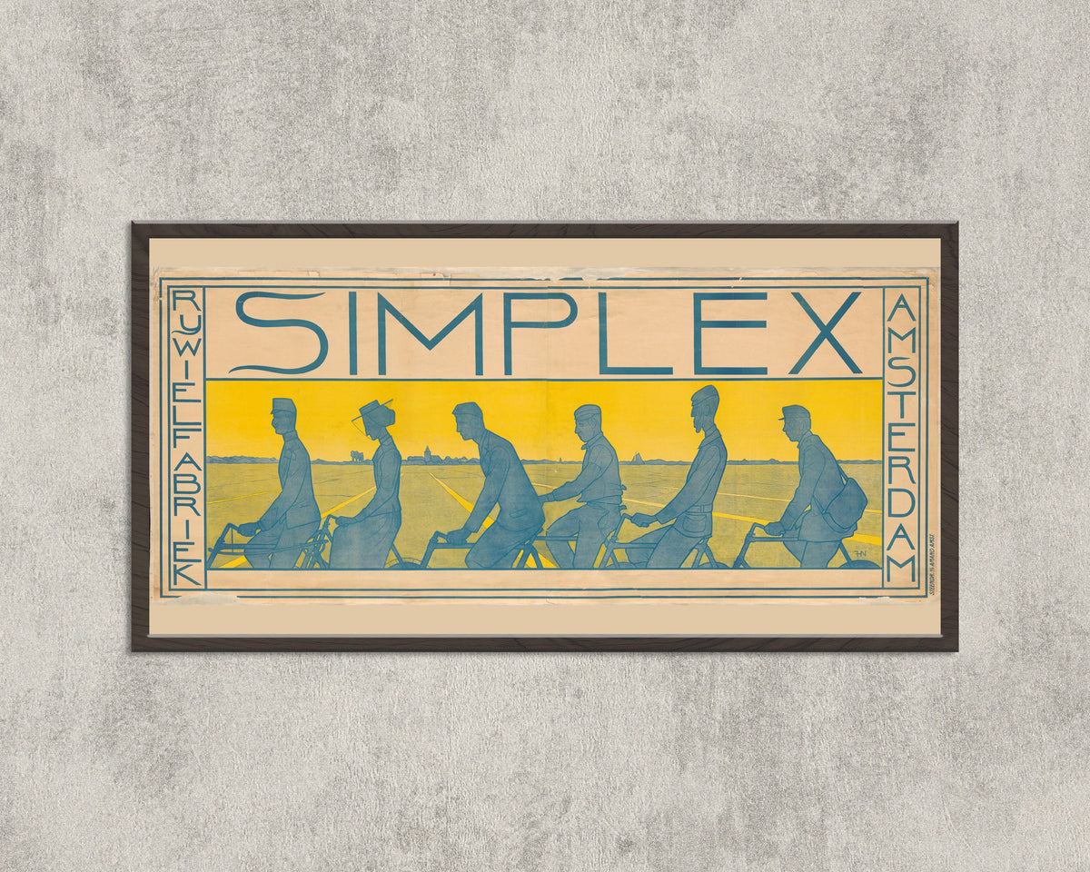Ferdinand Hart Nibbrig — Simplex Rijwielfabriek Amsterdam [Simplex Bicycle Factory Amsterdam] | Vintage Poster Print