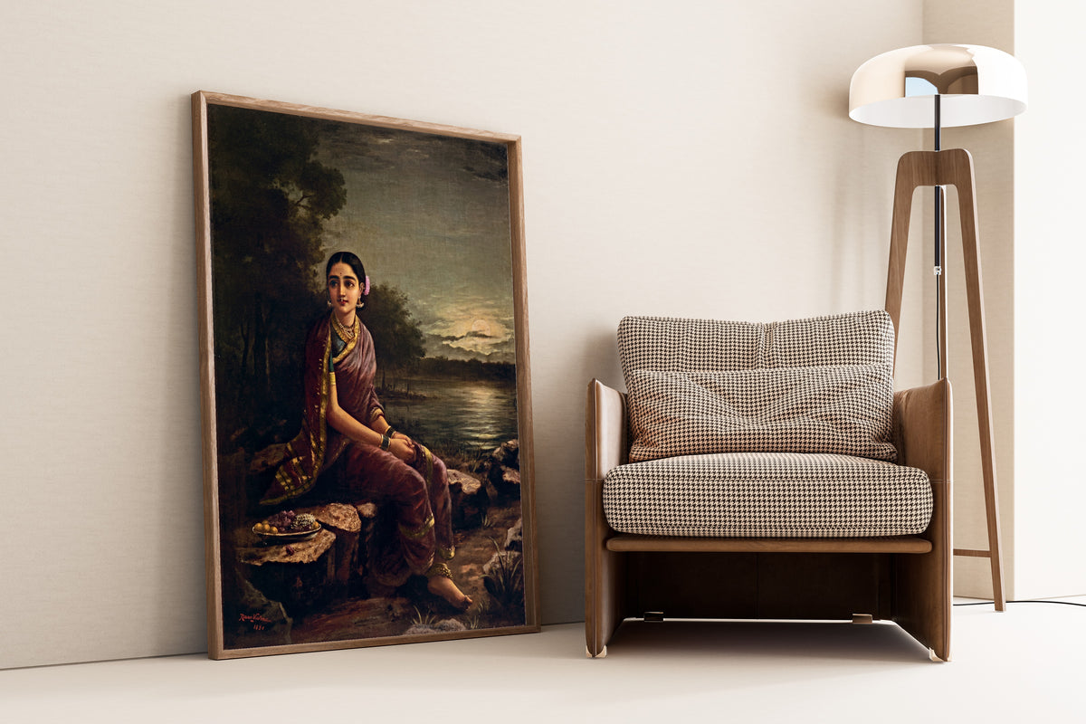 Raja Ravi Varma — Radha in the Moonlight | Fine Art Print