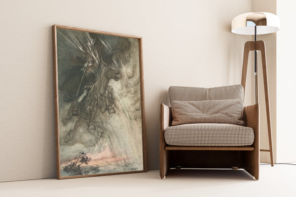 Arthur Rackham — Raging, Wotan Rides to the Rock | Wagner Illustration Print