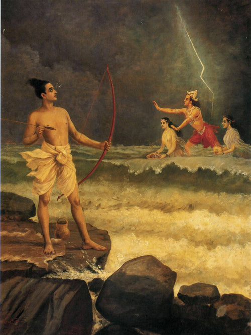 Raja Ravi Varma — Rama Threatens the Ocean God Varuna | Fine Art Print