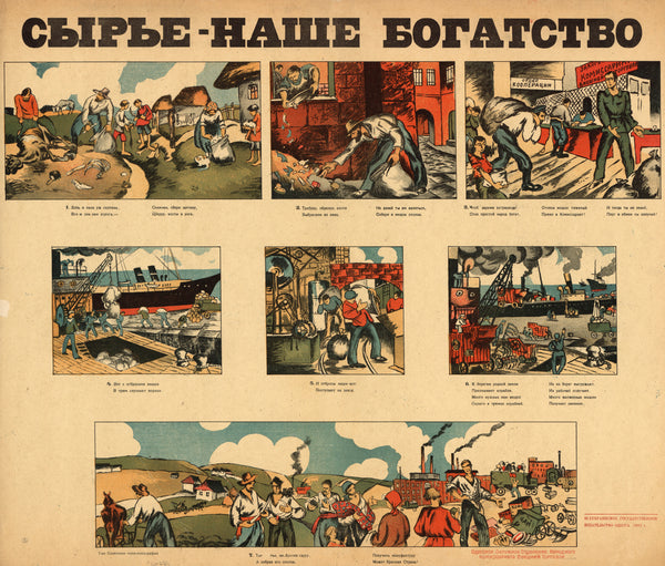 Raw Materials Are Our Wealth | Vintage Soviet Propaganda Poster Print