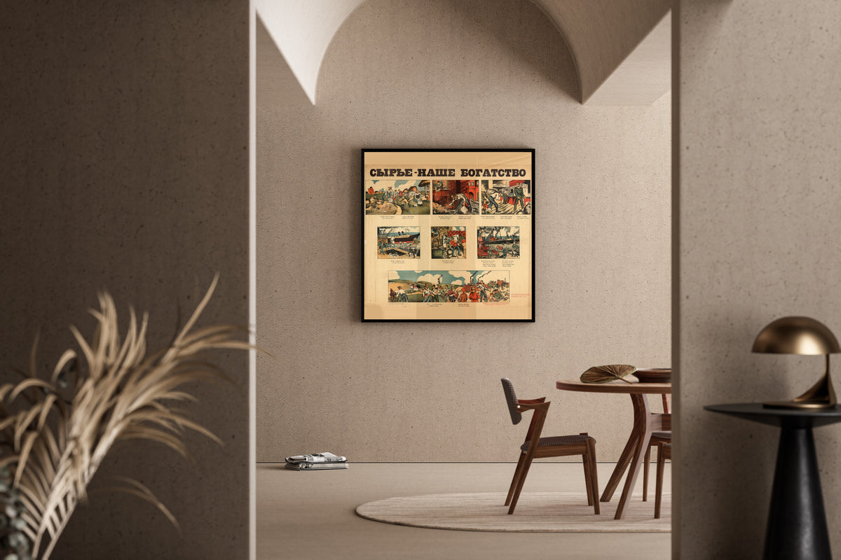 Raw Materials Are Our Wealth | Vintage Soviet Propaganda Poster Print