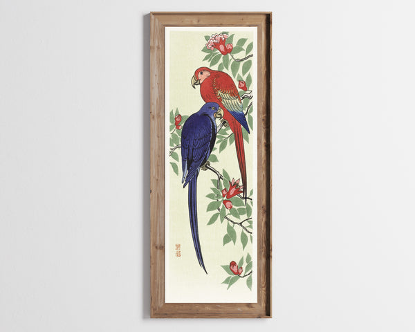 Ohara Koson — Two Macaws | Japanese Bird & Flower Woodblock Print