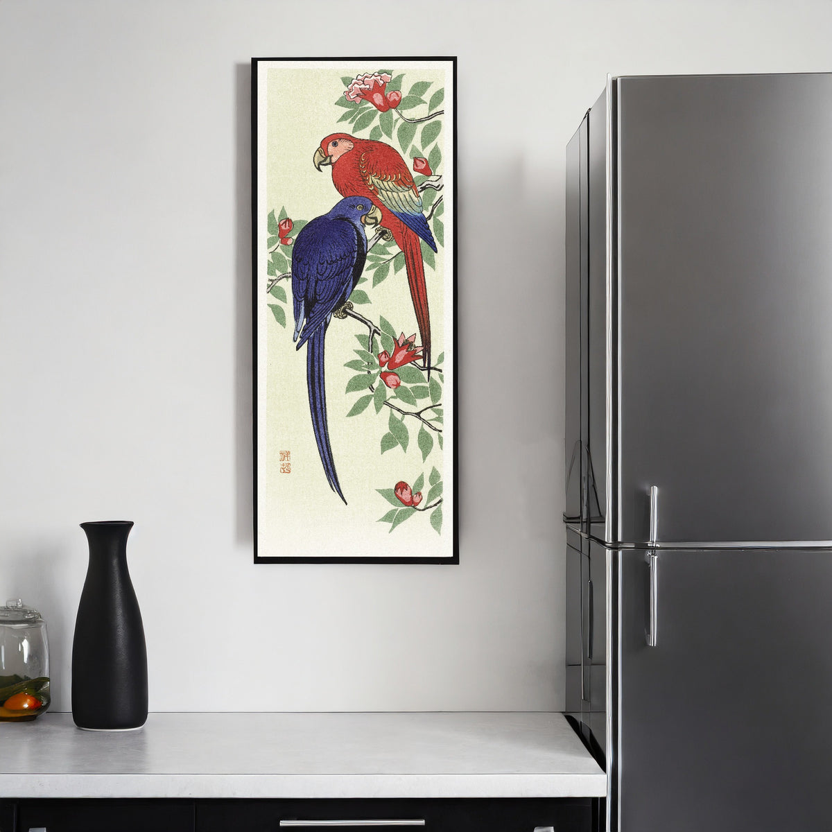 Ohara Koson — Two Macaws | Japanese Bird & Flower Woodblock Print