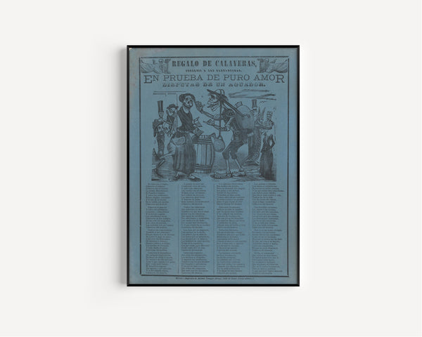 José Guadalupe Posada — Regalo de calaveras: En prueba de puro amor | Relief Print