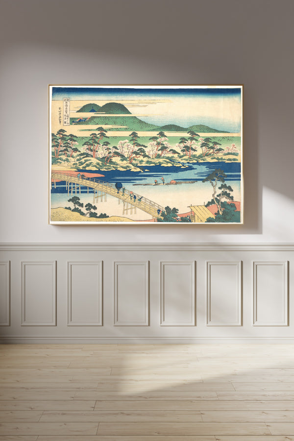 Katsushika Hokusai — Remarkable Views of Bridges in Various Provinces: Togetsu Bridge at Arashiyama in Yamashiro | Japanese Woodblock Print (Ukiyo-e)
