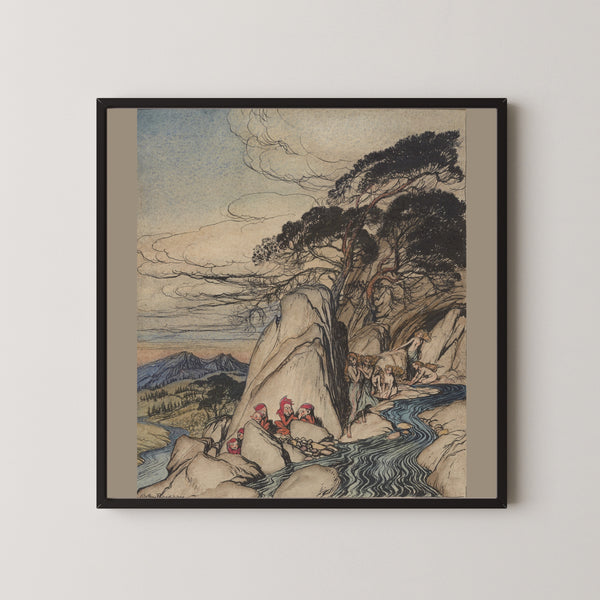 Arthur Rackham — Rip Van Winkle: These Fairy Mountains | Fairy Tale Illustration Print