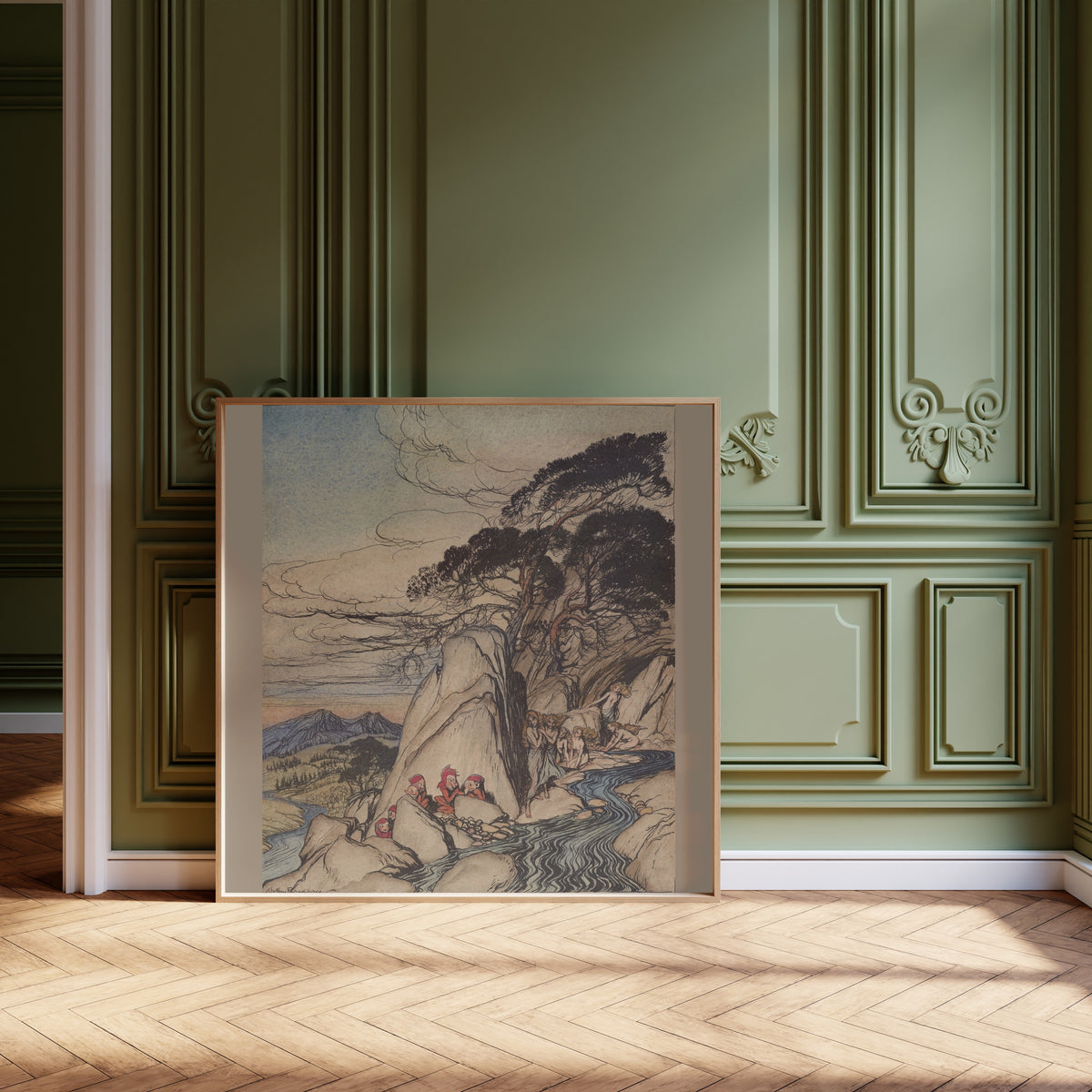 Arthur Rackham — Rip Van Winkle: These Fairy Mountains | Fairy Tale Illustration Print