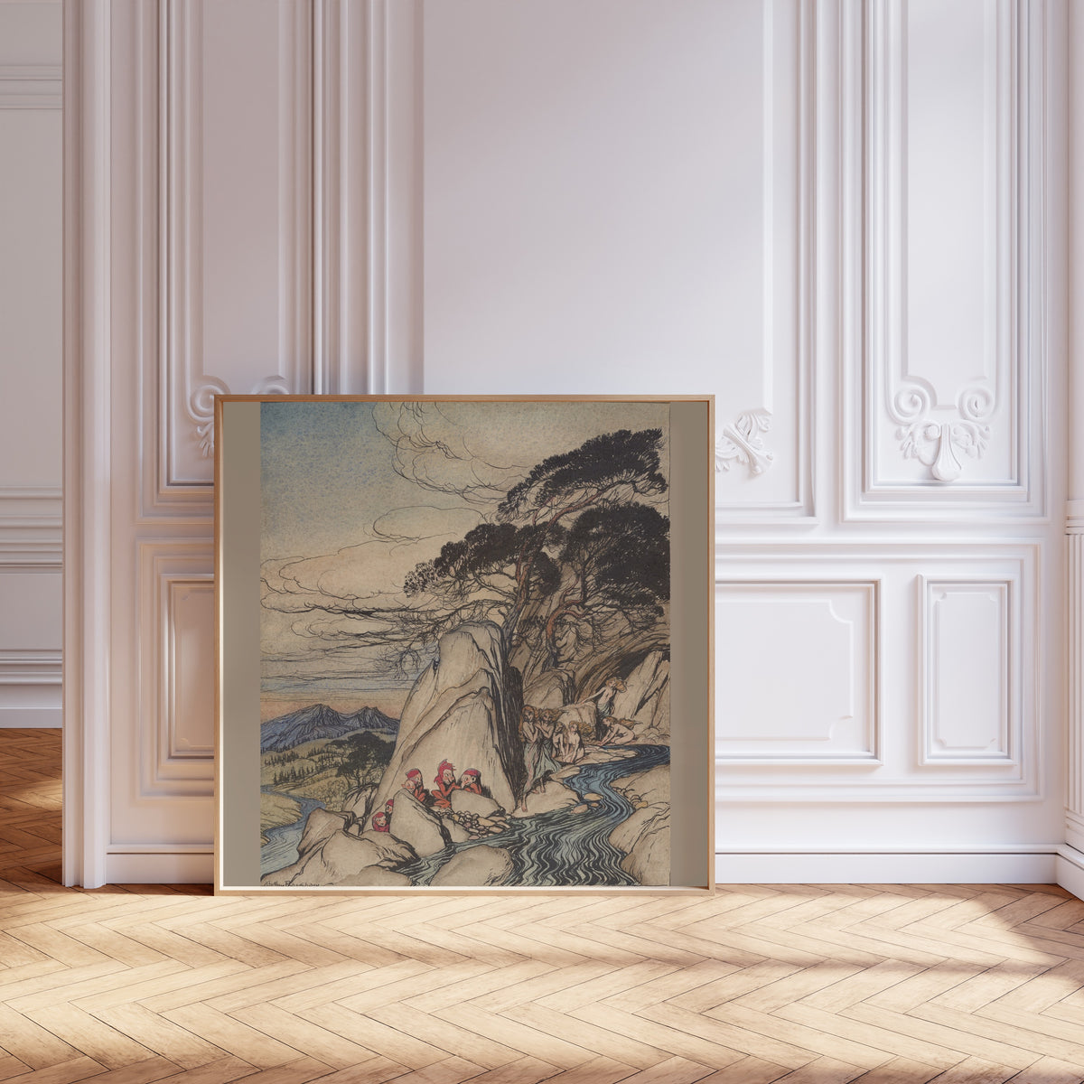 Arthur Rackham — Rip Van Winkle: These Fairy Mountains | Fairy Tale Illustration Print