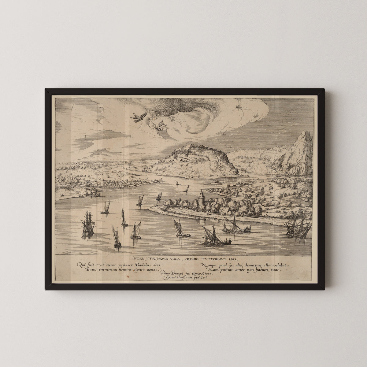 Pieter Bruegel the Elder — River Landscape with the Fall of Icarus | Engraving Print
