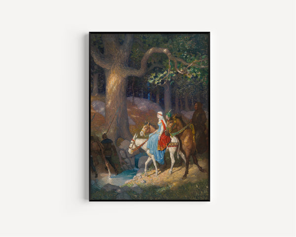 N. C. Wyeth — Robin and His Mother Go to Nottingham Fair | Illustration Art Print