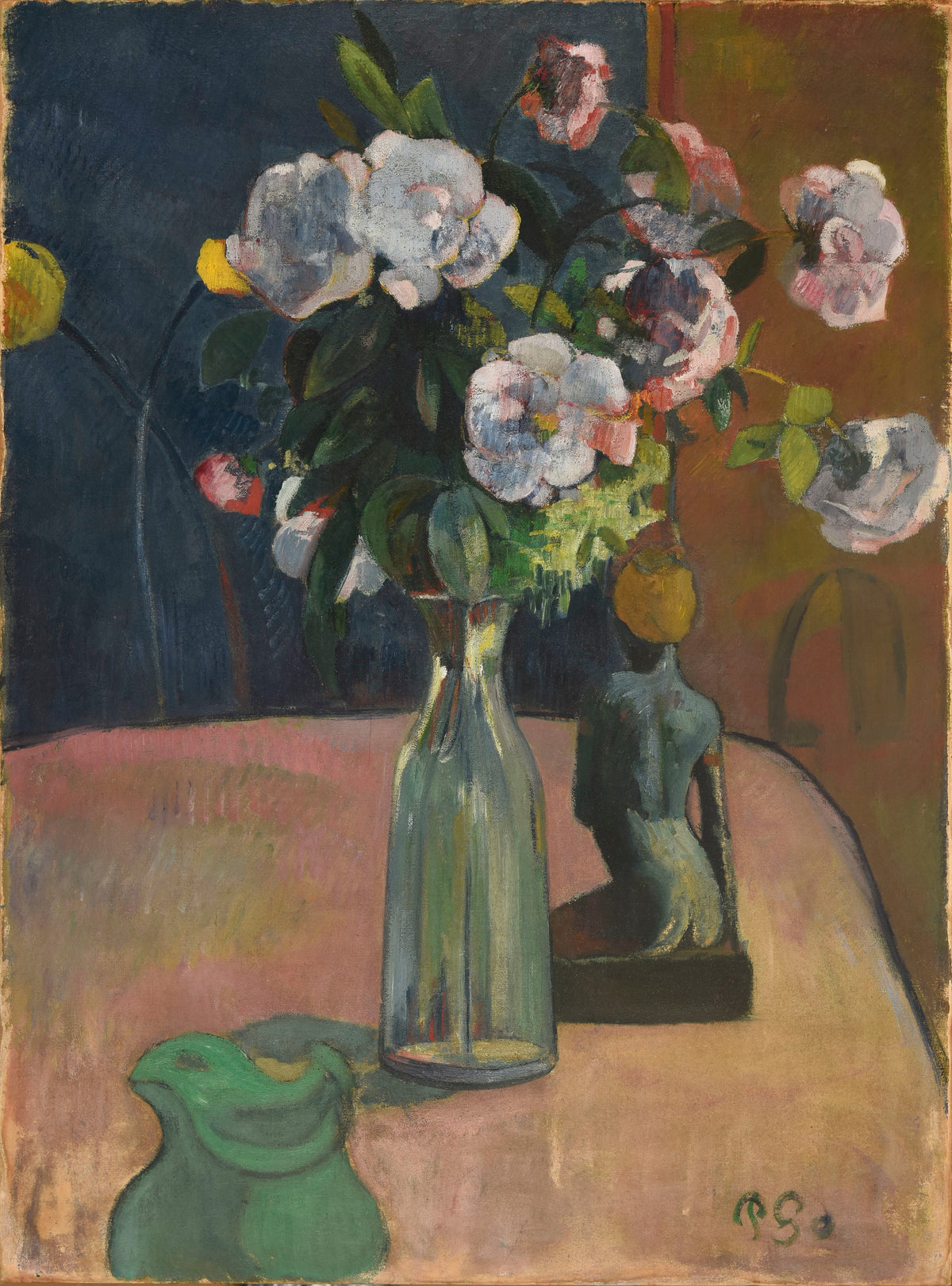 Paul Gauguin — Roses and Statuette | Fine Art Print