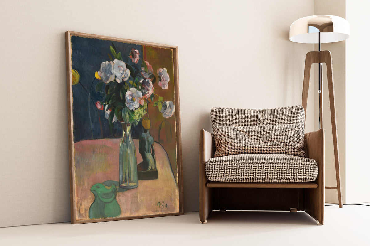Paul Gauguin — Roses and Statuette | Fine Art Print