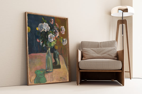 Paul Gauguin — Roses and Statuette | Fine Art Print