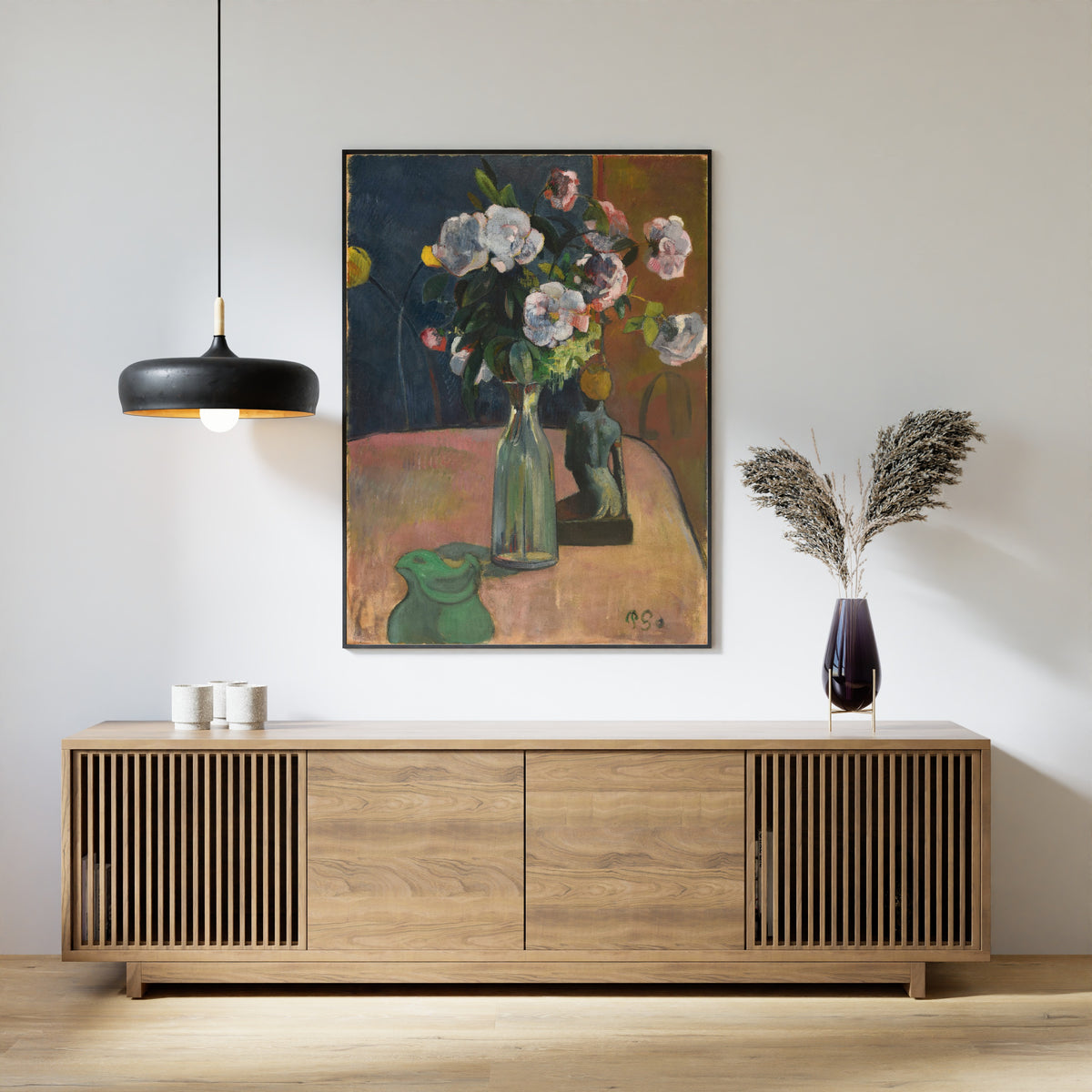 Paul Gauguin — Roses and Statuette | Fine Art Print