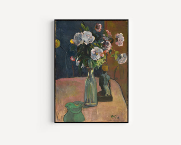 Paul Gauguin — Roses and Statuette | Fine Art Print