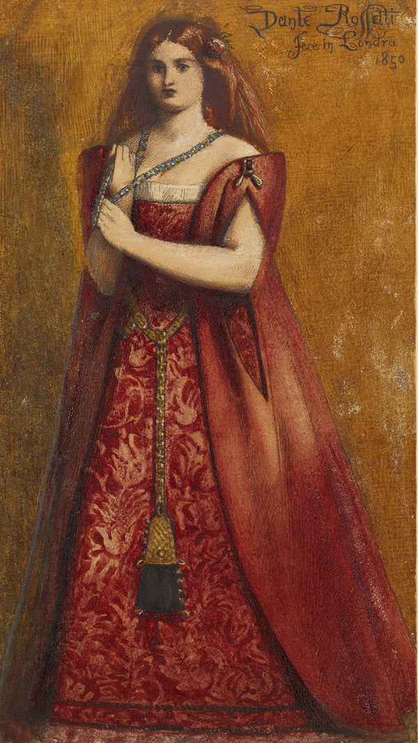 Dante Gabriel Rossetti — Rosso Vestita (Dressed in Red) | Pre-Raphaelite Art Print