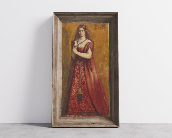 Dante Gabriel Rossetti — Rosso Vestita (Dressed in Red) | Pre-Raphaelite Art Print