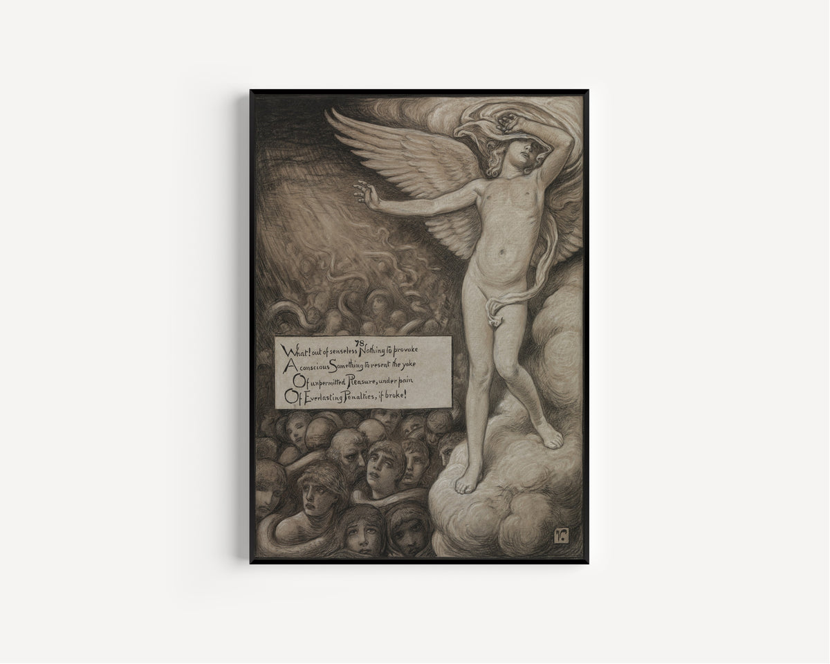 Elihu Vedder — Rubáiyát of Omar Khayyám: Love Shrinking Affrighted at the Sight of Hell | Illustration Art Print