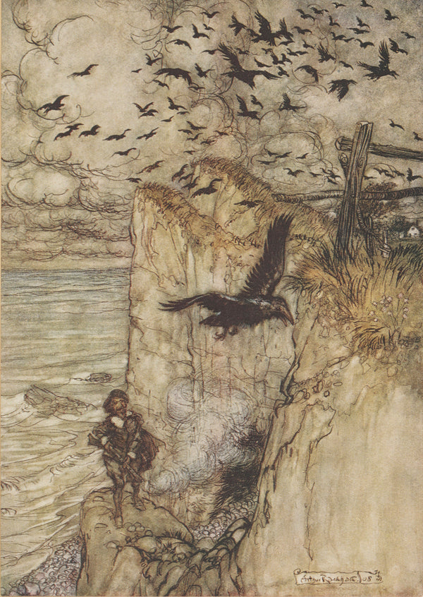 Arthur Rackham — Russet-Pated Choughs, Many in Sort, Rising and Cawing at the Gun's Report | Shakespeare Illustration Print