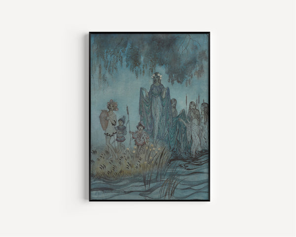 Arthur Rackham — Sabrina Rises, Attended by Water-Nymphs | Fairy Tale Illustration Print