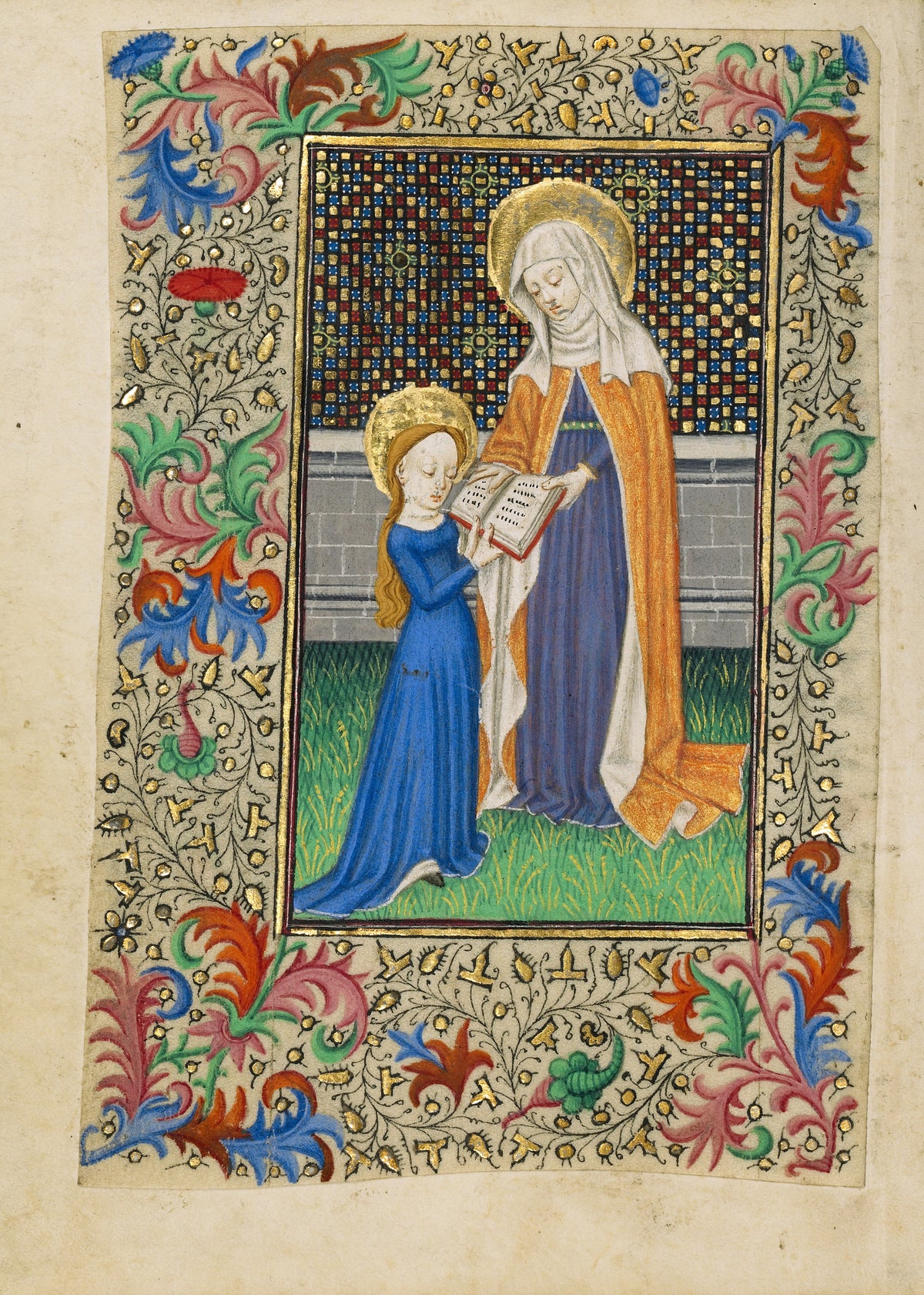 Master of Sir John Fastolf — Saint Anne Teaching the Virgin to Read | Illuminated Manuscript Print
