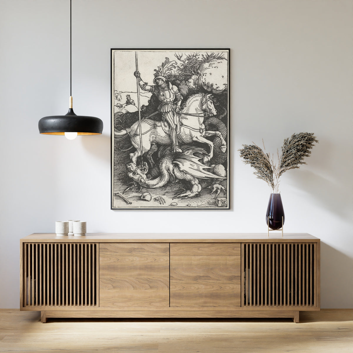 Albrecht Dürer — Saint George Slaying the Dragon | Woodcut Print