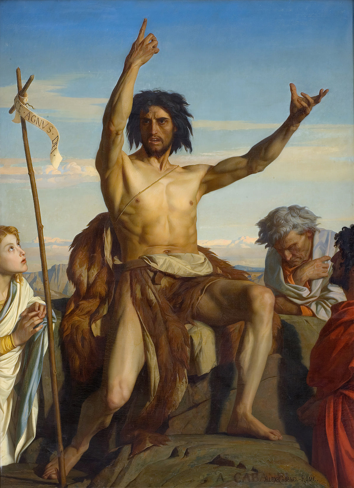 Saint John the Baptist by Alexandre Cabanel — John the Baptist on a rock, one hand raised toward the sky