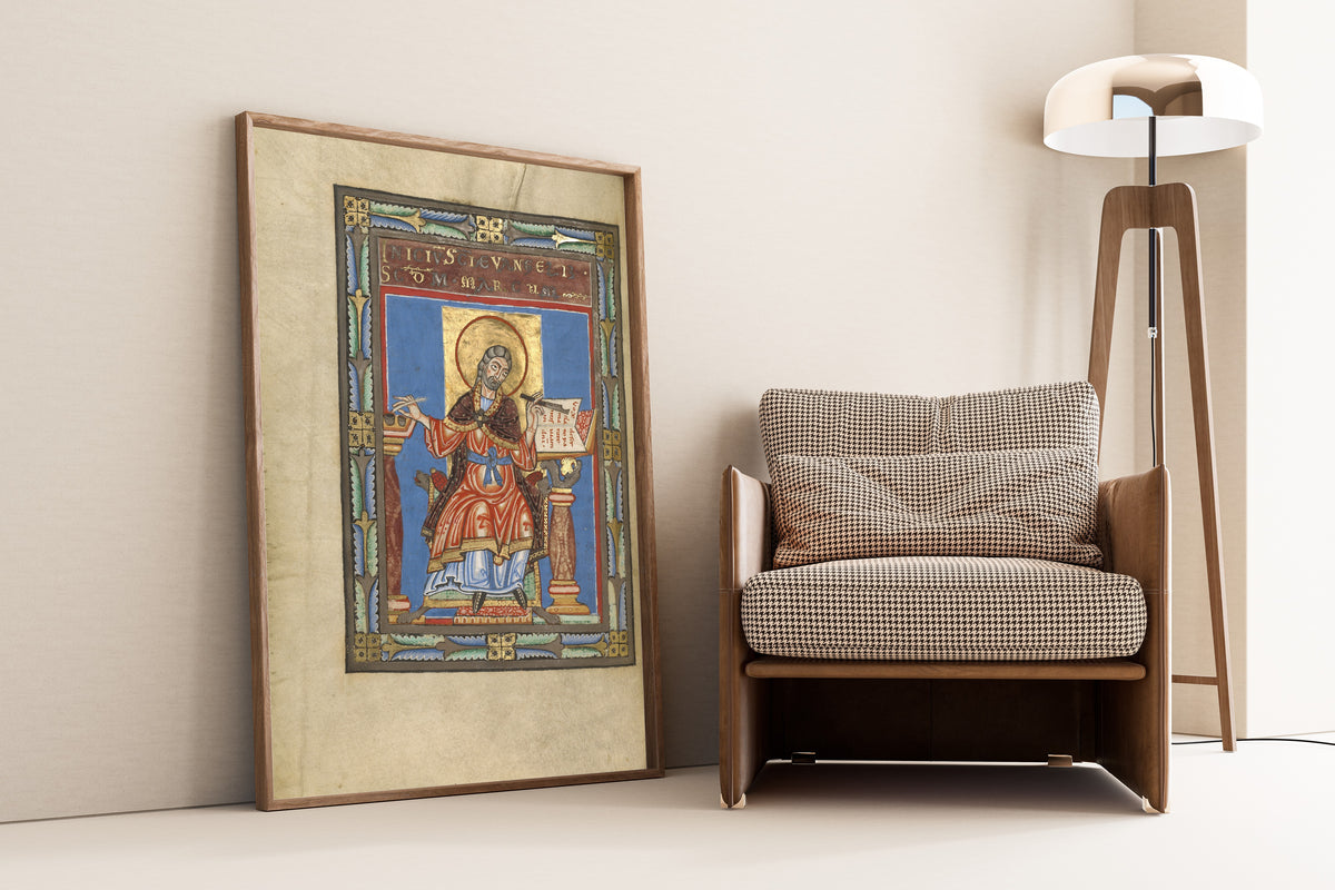 Saint Mark (Blue Ground) | Illuminated Manuscript Print
