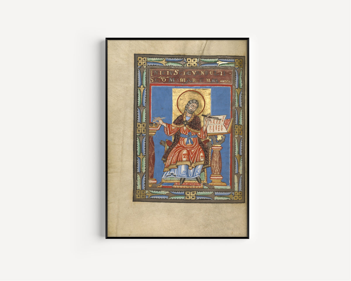 Saint Mark (Blue Ground) | Illuminated Manuscript Print
