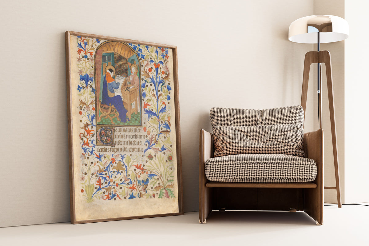 Saint Matthew (with an Angel) | Illuminated Manuscript Print
