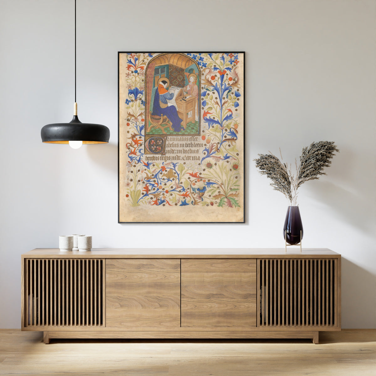 Saint Matthew (with an Angel) | Illuminated Manuscript Print