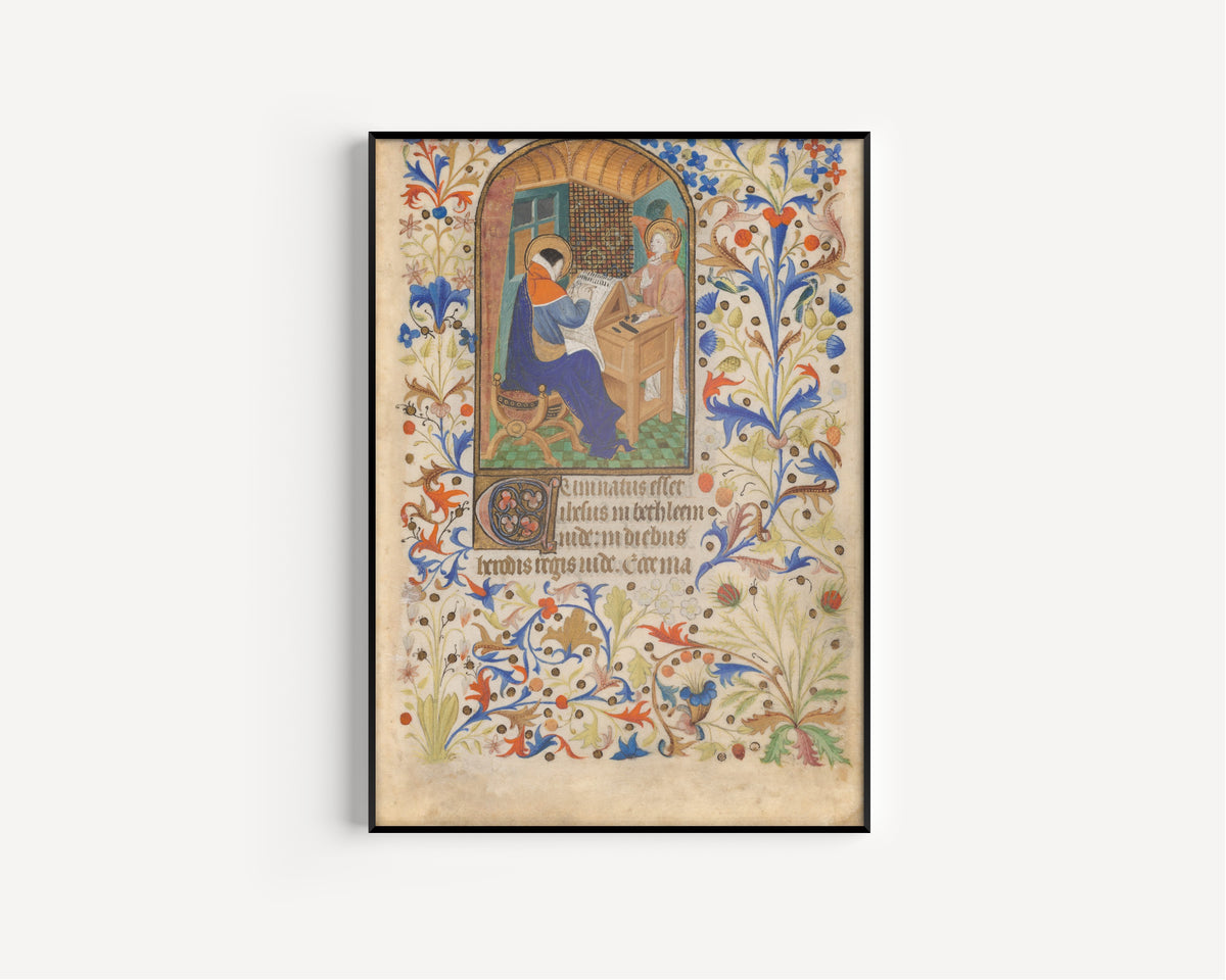 Saint Matthew (with an Angel) | Illuminated Manuscript Print