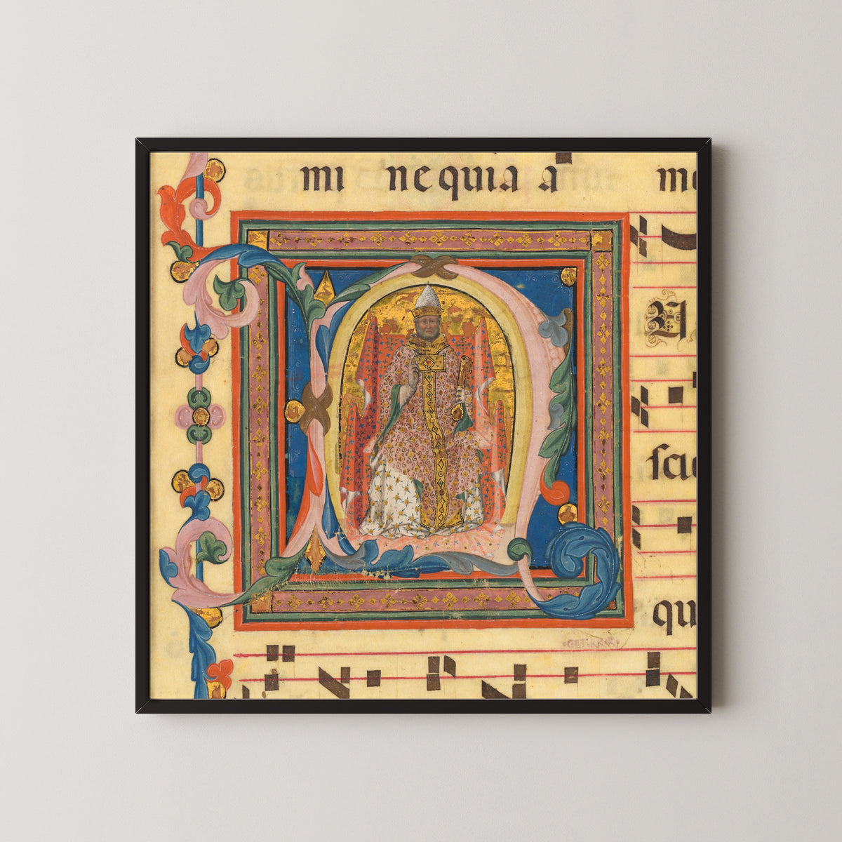 Lippo Vanni — Saint Peter Enthroned | Illuminated Initial Print