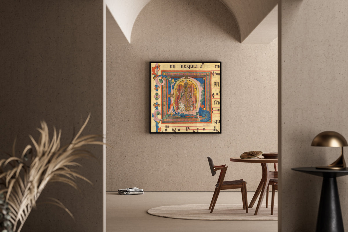 Lippo Vanni — Saint Peter Enthroned | Illuminated Initial Print