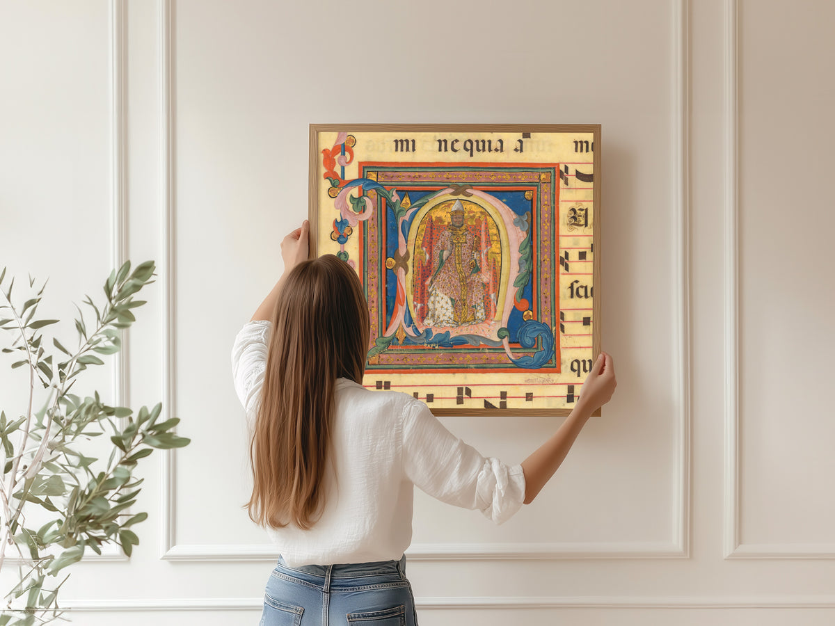 Lippo Vanni — Saint Peter Enthroned | Illuminated Initial Print