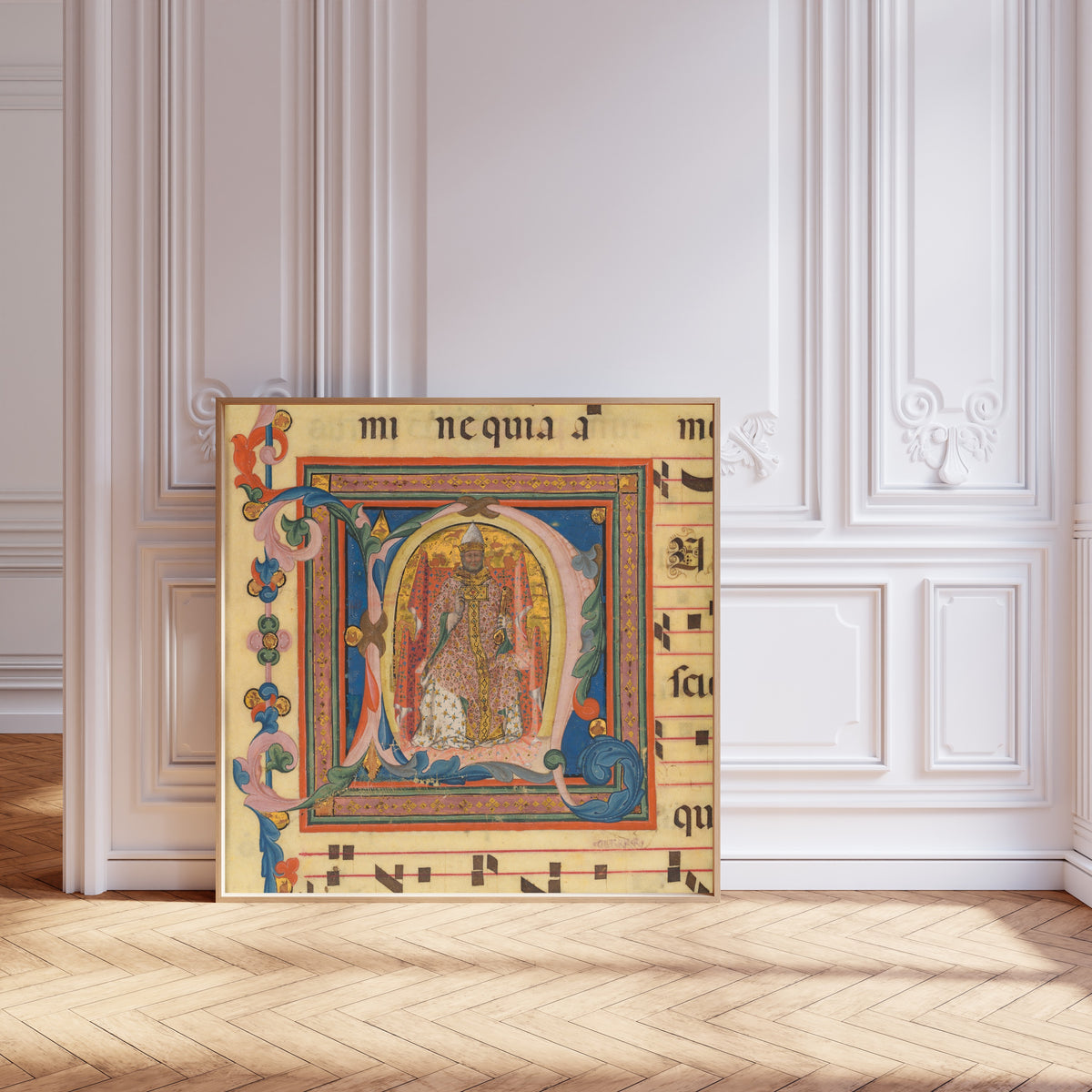 Lippo Vanni — Saint Peter Enthroned | Illuminated Initial Print