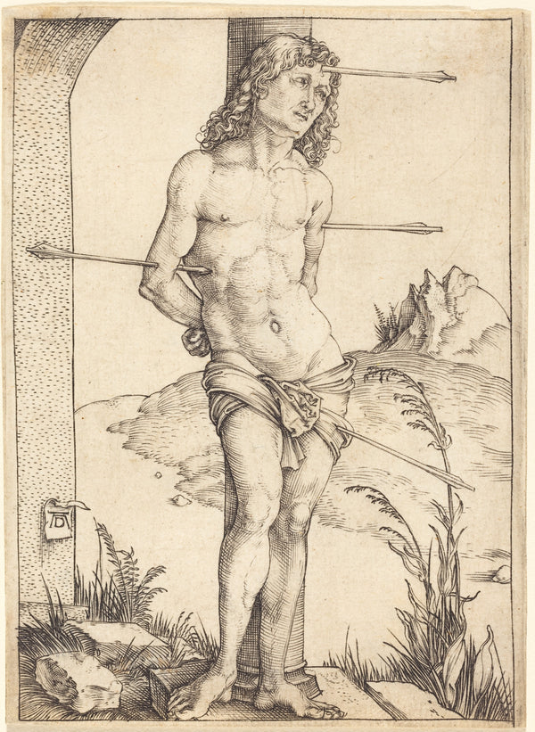 Albrecht Dürer — Saint Sebastian Bound to the Column | Engraving Print