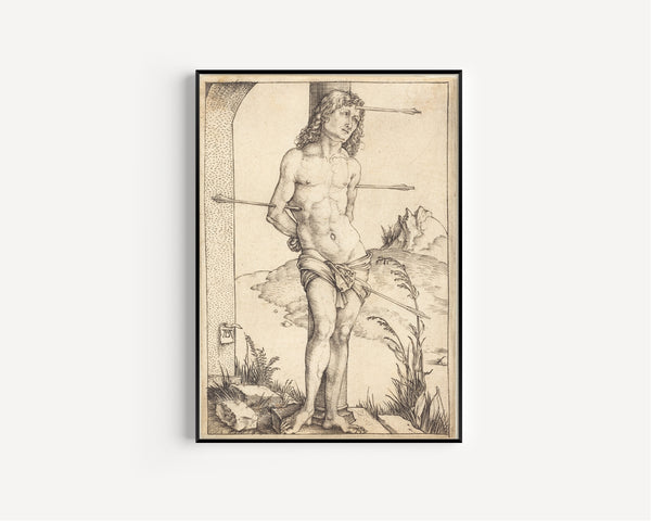 Albrecht Dürer — Saint Sebastian Bound to the Column | Engraving Print