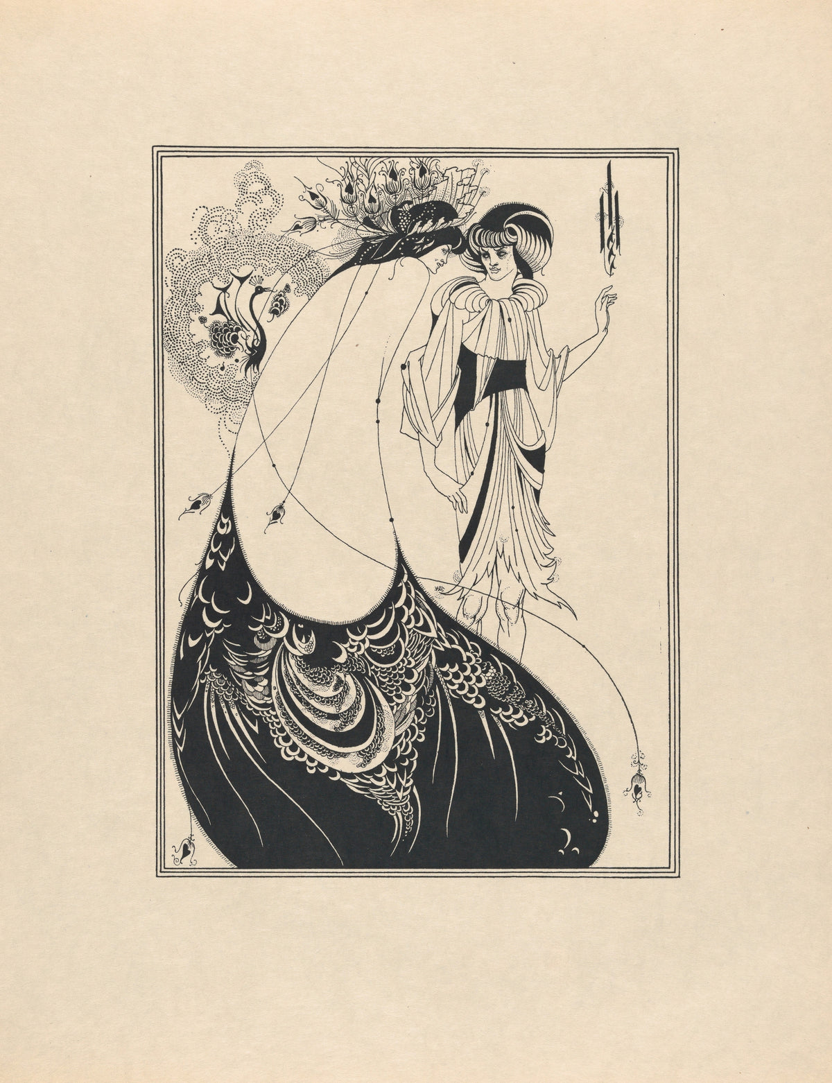 Aubrey Beardsley — Salome: The Peacock Skirt | Art Nouveau Illustration Print